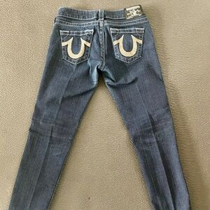 True Religion dark wash straight leg jeans